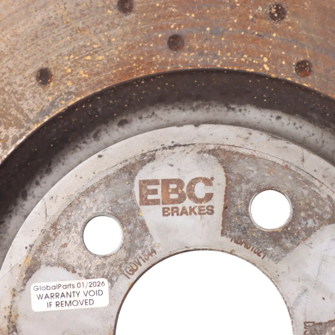 Front Brake Disc Pair Slotted Dimpled EBC 345x52 to Audi S4 B8 S5 8T Q5 8R with Part number GD1844 Audi S4 B8 S5 8T Q5 8R Front Brake Disc Pair Slotted Dimpled EBC 345x52 - SKU GD1844 - Part number GD1844