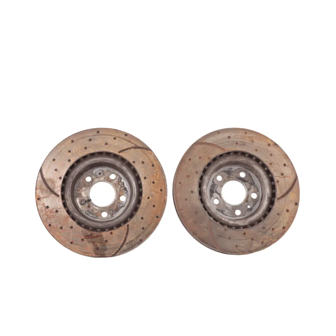 Front Brake Disc Pair Slotted Dimpled EBC 345x52 to Audi S4 B8 S5 8T Q5 8R with Part number GD1844 Audi S4 B8 S5 8T Q5 8R Front Brake Disc Pair Slotted Dimpled EBC 345x52 - SKU GD1844 - Part number GD1844