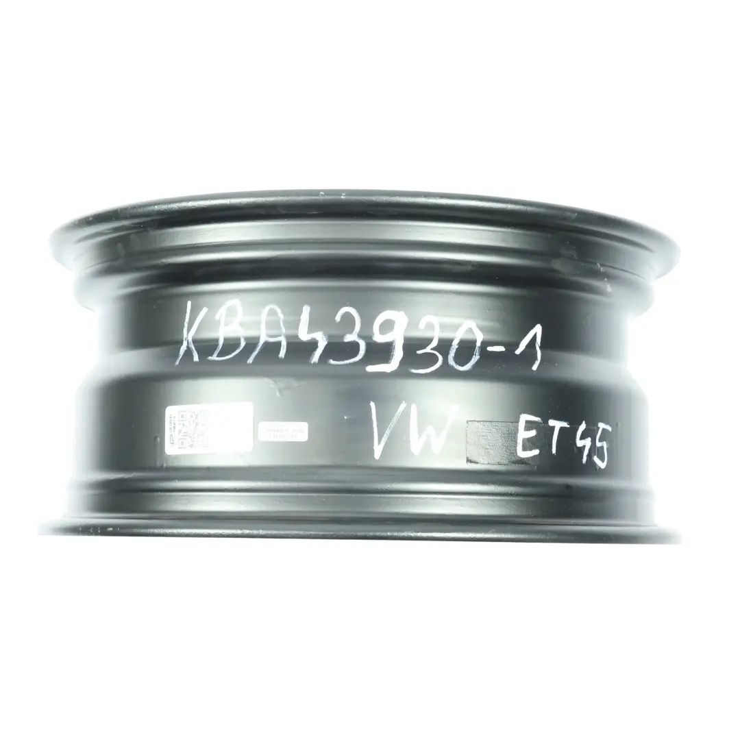 Rim Steel Black 16" 7J ET:45 5x112 to Volkswagen SEAT Skoda Audi Wheel with Part number KBA43930 Volkswagen SEAT Skoda Audi Wheel Rim Steel Black 16" 7J ET:45 5x112 - SKU KBA43930-1 - Part number KBA43930
