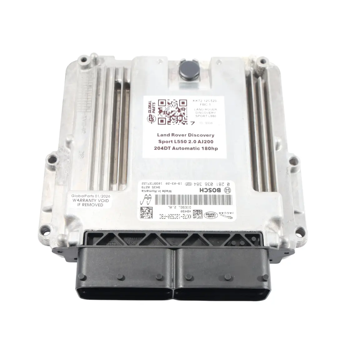 Land Rover Discovery L550 2.0 204DT 180HP Engine ECU Automatic - SKU KK72-12C520-FBC-1 - Part number KK72-12C520-FBC
