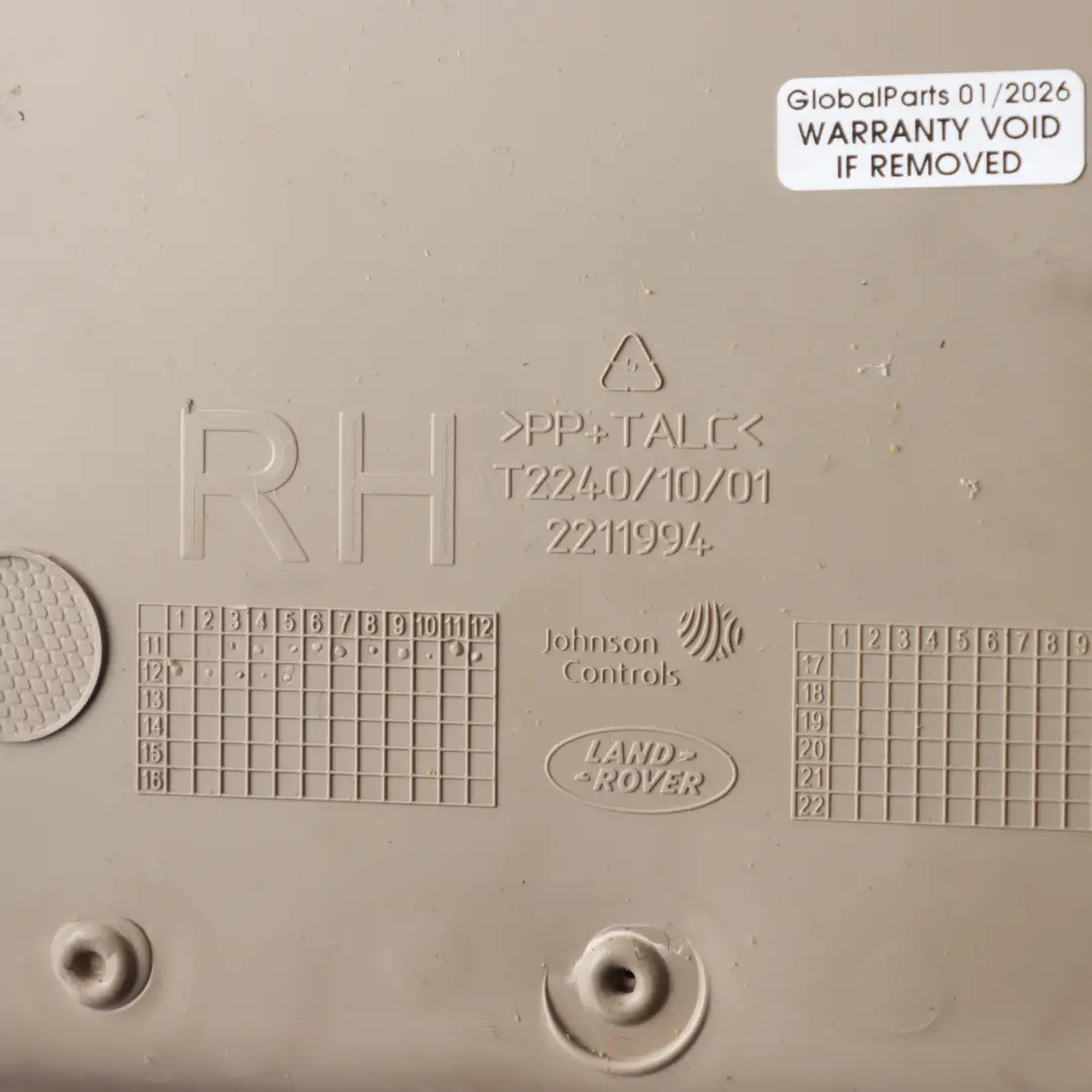 Range Rover Evoque L538 Front Seat Backrest Cover Right O/S Almond - SKU LR026604 - Part number LR026604