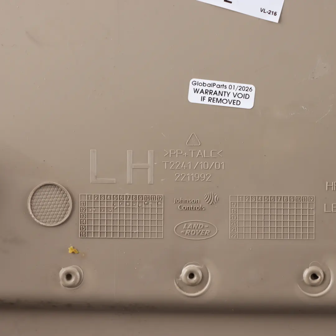 Range Rover Evoque L538 Front Seat Backrest Cover Panel Left N/S Almond - SKU LR026695 - Part number LR026695