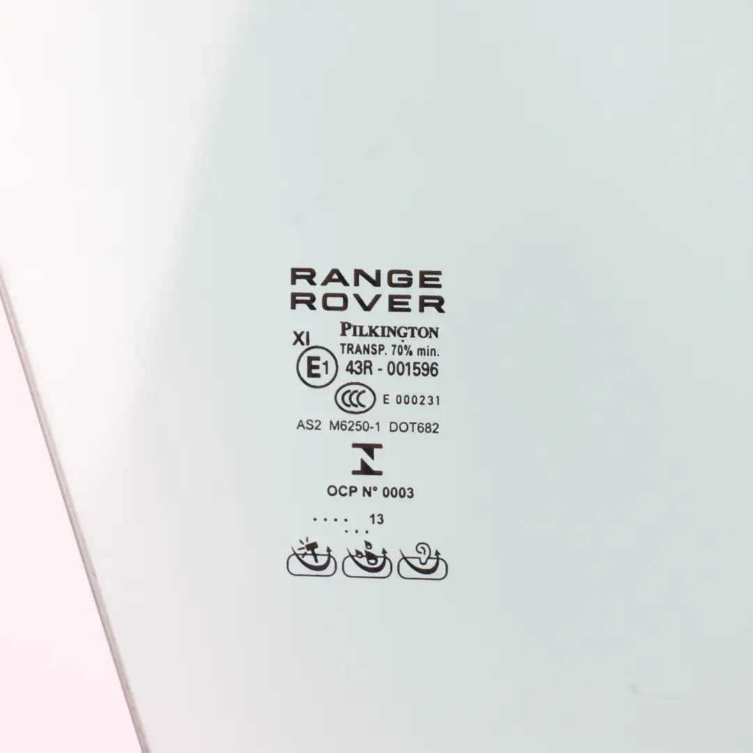 Range Rover L405 Front Door Window Glass Right O/S Green AS2 - SKU LR034295 - Part number LR034295