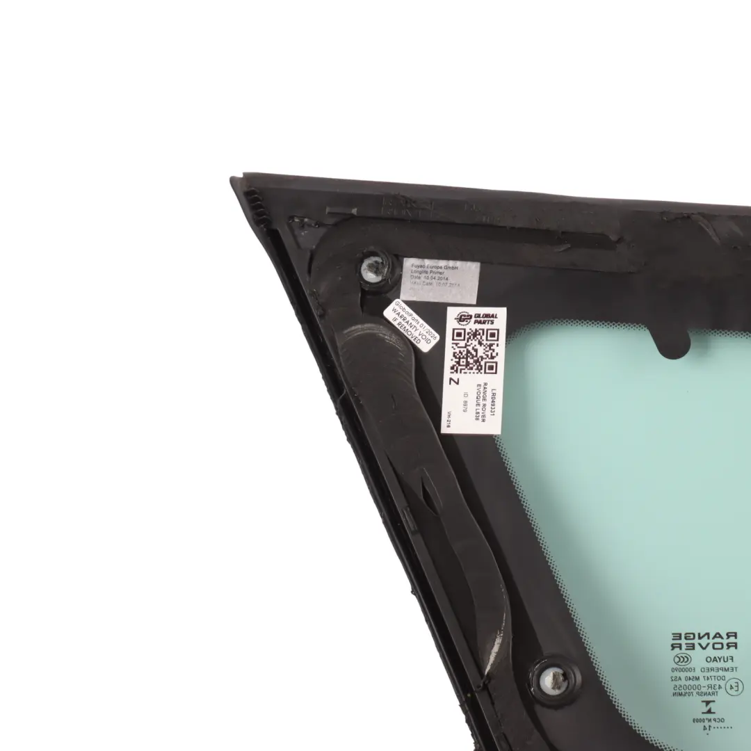 Vitre Quart Arrière Droite AS2 pour Range Rover Evoque L538 à propos du numéro de pièce LR049331 Range Rover Evoque L538 Vitre Quart Arrière Droite AS2 - SKU LR049331 - Numéro de pièce LR049331