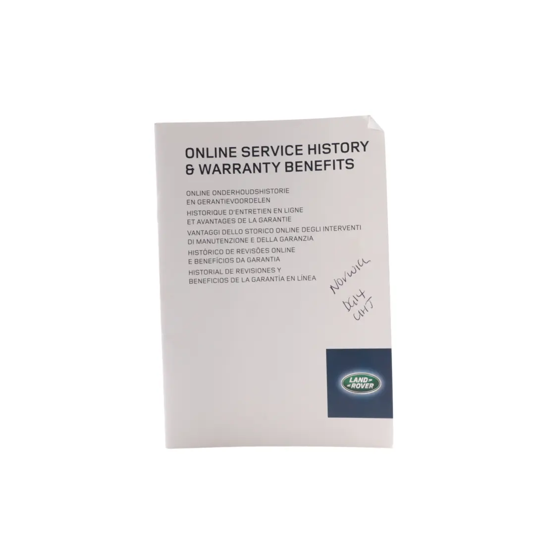 Range Rover Evoque L538 Owner's Manual Handbook Supplement Book - SKU LRL100260141 - Part number LRL100260141