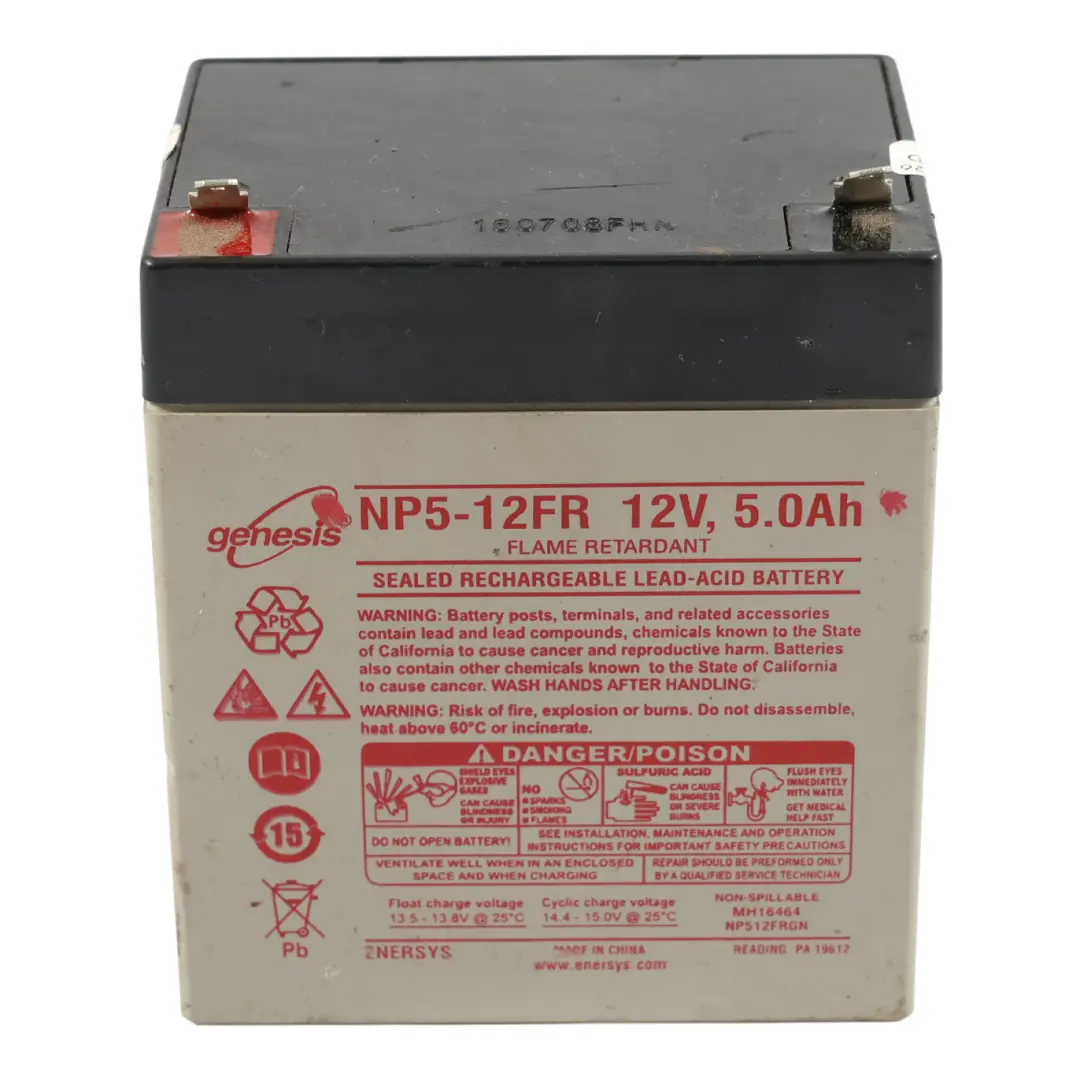 EnerSys Genesis Batteria NP Batteria Elettrica Ricaricabile 12V 5Ah per con numero di parte NP5-12FR EnerSys Genesis Batteria NP Batteria Elettrica Ricaricabile 12V 5Ah - SKU NP5-12FR - Numero di parte NP5-12FR