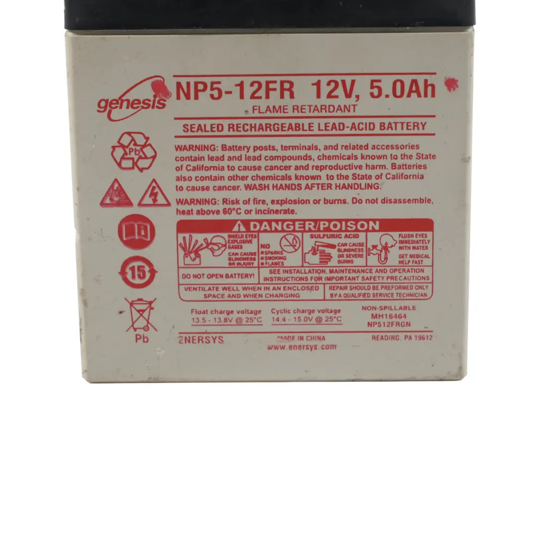  EnerSys Genesis NP Bateria Akumulator Elektryczny 12V 5Ah - SKU NP5-12FR - Numer Części NP5-12FR