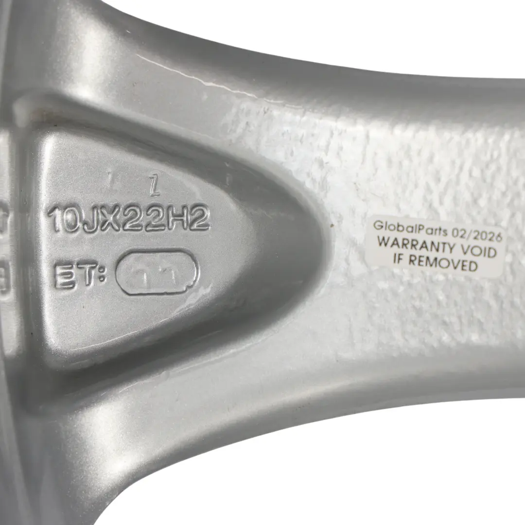 Porsche Cayenne 9PA Srebrna Felga Aluminiowa 22" 10J ET:55 VIA - SKU PORSCHE-VIA-22-2 - Numer Części PORSCHE-VIA-22