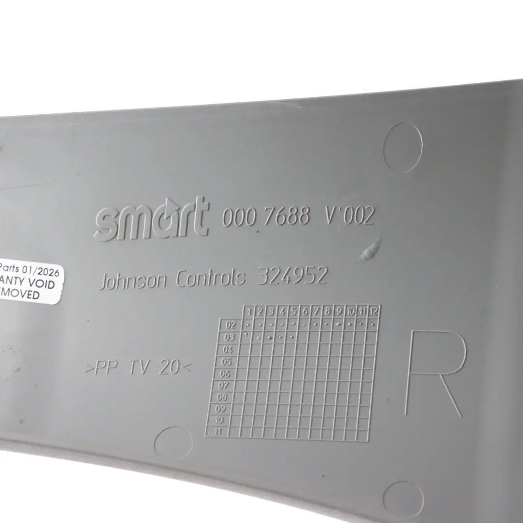 W452 Pillar A Trim Cover Panel Grey Front Right O/S 0007688 to Smart Roadster with Part number Q0007688V002 Smart Roadster W452 Pillar A Trim Cover Panel Grey Front Right O/S 0007688 - SKU Q0007688V002 - Part number Q0007688V002