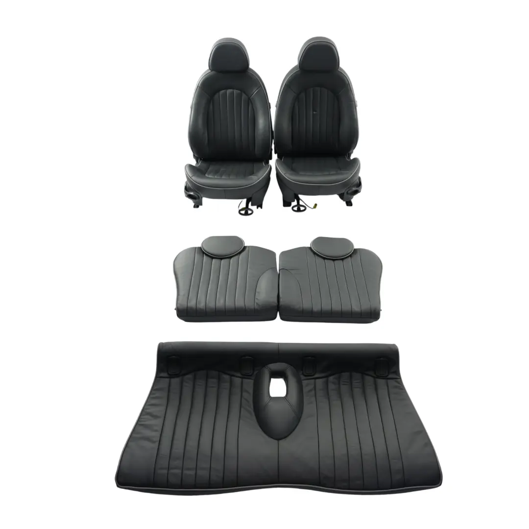  Leather Seats Mini R50 English Park Lane Heated Panther Black Front Rear Seat - SKU R50-ENGLISH-LEATHER-SEATS-LNPN - Part number 6971124