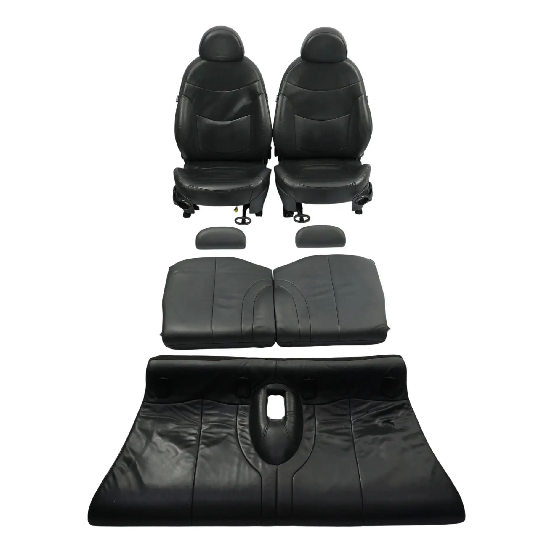 Mini R52 Cabrio Pelle Nera Sport Anteriori Posteriori Sedili