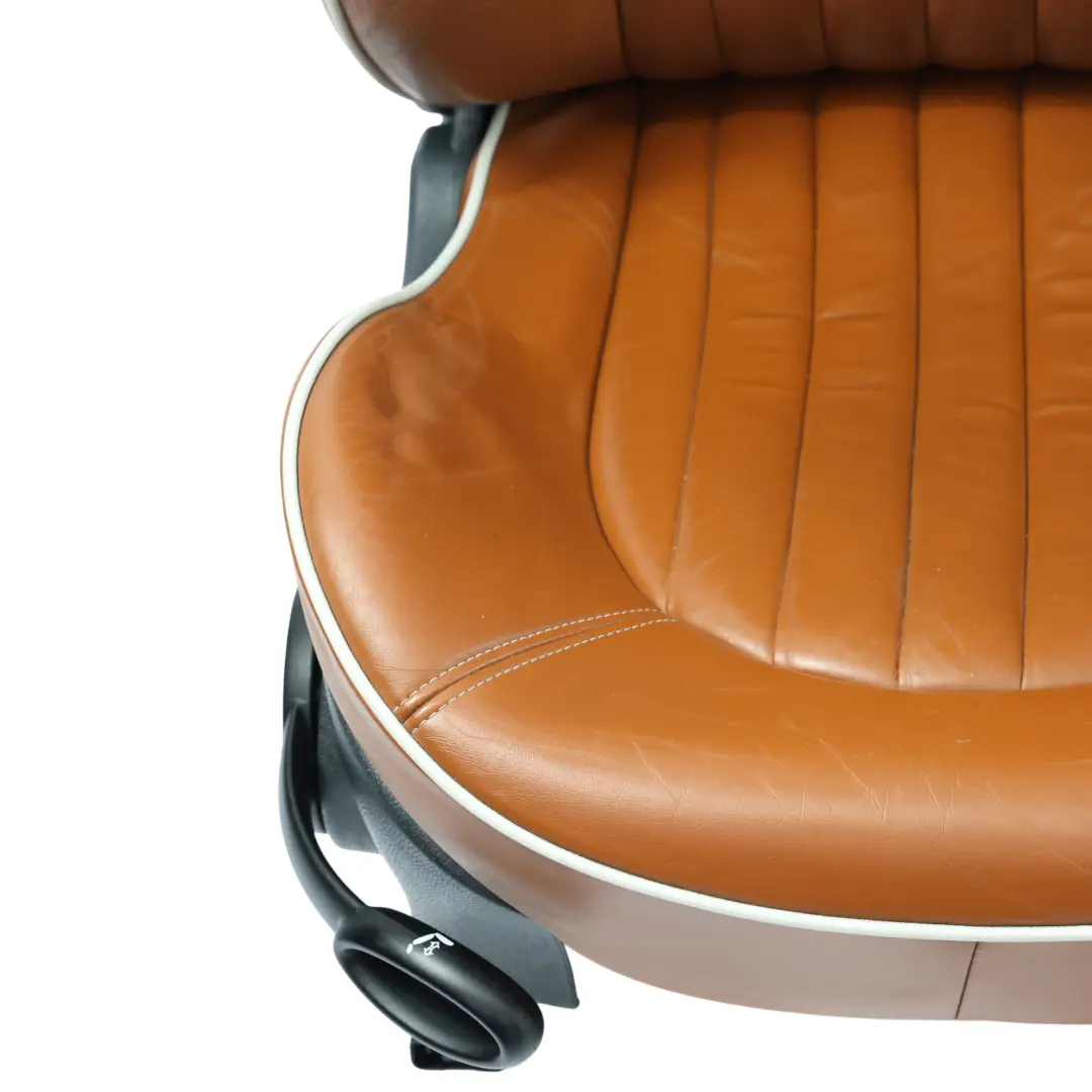 Mini Heated Sport Malt Brown Leather English Seats Front Rear Seat Sidewalk - SKU R52-SPORT-LEATHER-SEATS-SET - Part number R52