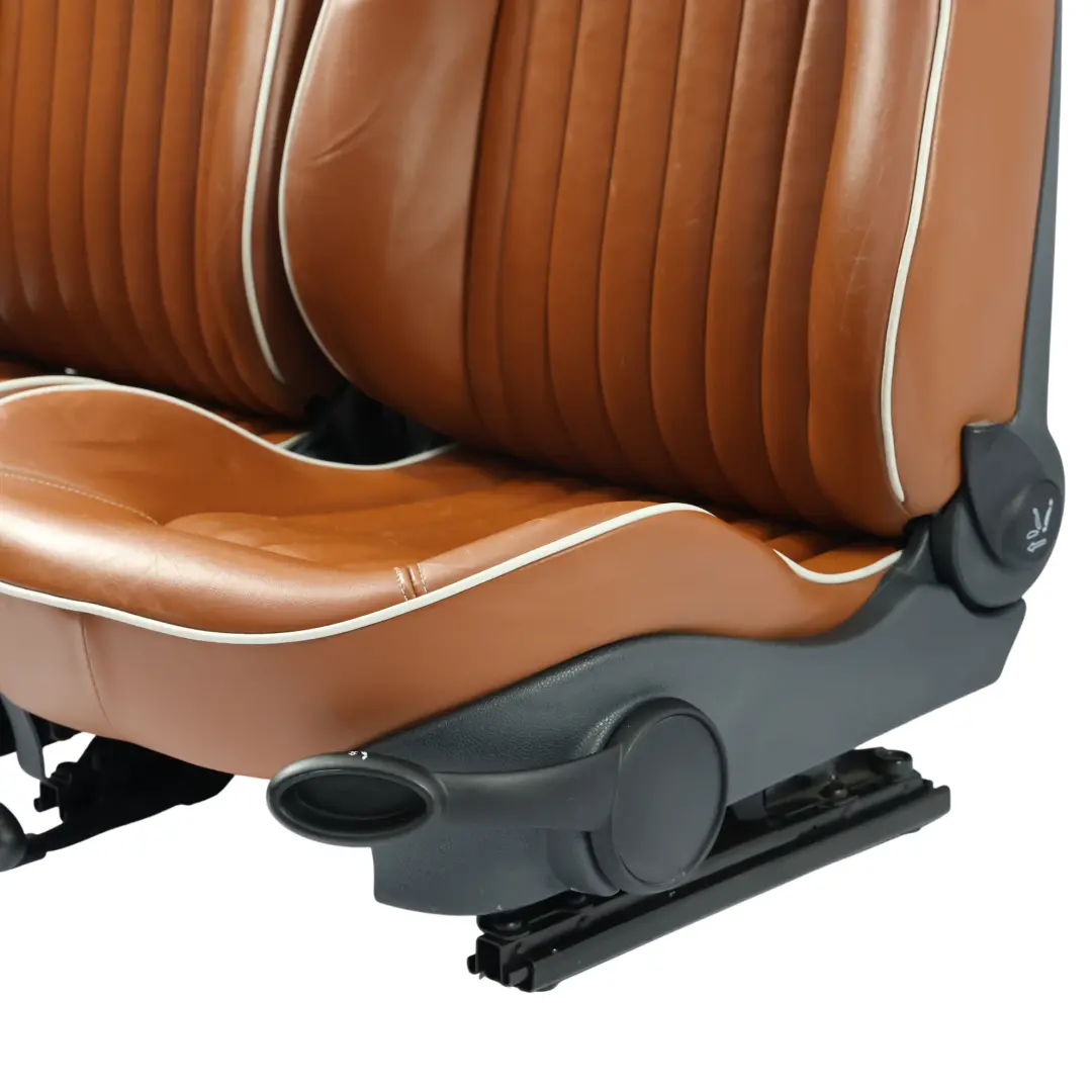 Mini Heated Sport Malt Brown Leather English Seats Front Rear Seat Sidewalk - SKU R52-SPORT-LEATHER-SEATS-SET - Part number R52