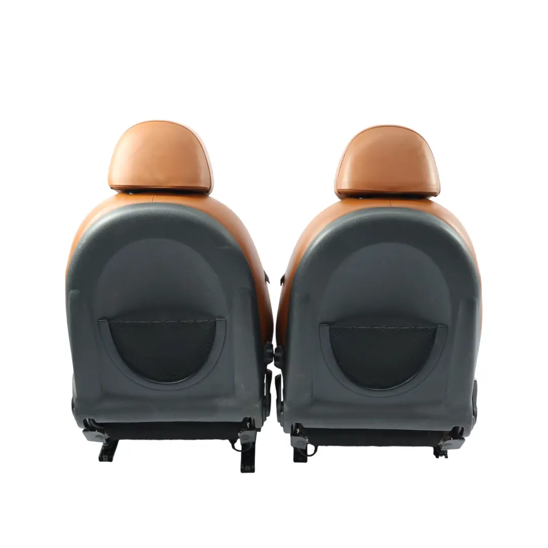 Heated Sport Malt Brown Leather English Seats Front Rear Seat Sidewalk to Mini with Part number R52 Mini Heated Sport Malt Brown Leather English Seats Front Rear Seat Sidewalk - SKU R52-SPORT-LEATHER-SEATS-SET - Part number R52