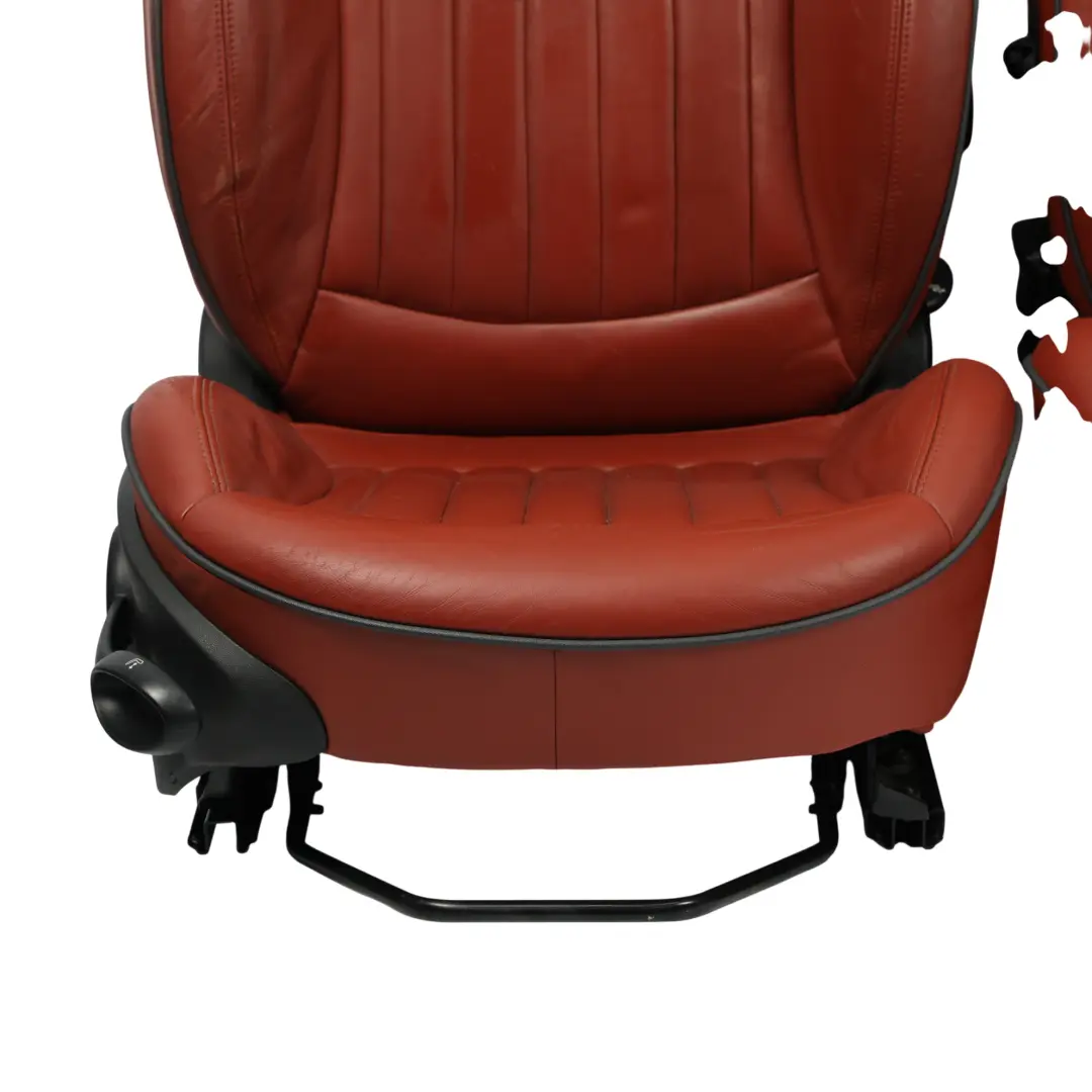 Asientos Calefactables Sport Lounge Rojo Madera Cuero Delantero Trasero para Mini R56 con número de pieza 7229613 Mini R56 Asientos Calefactables Sport Lounge Rojo Madera Cuero Delantero Trasero - SKU R56-SPORTS-FULL-LEATHER-RED-SEATS - Número de pieza 7229613