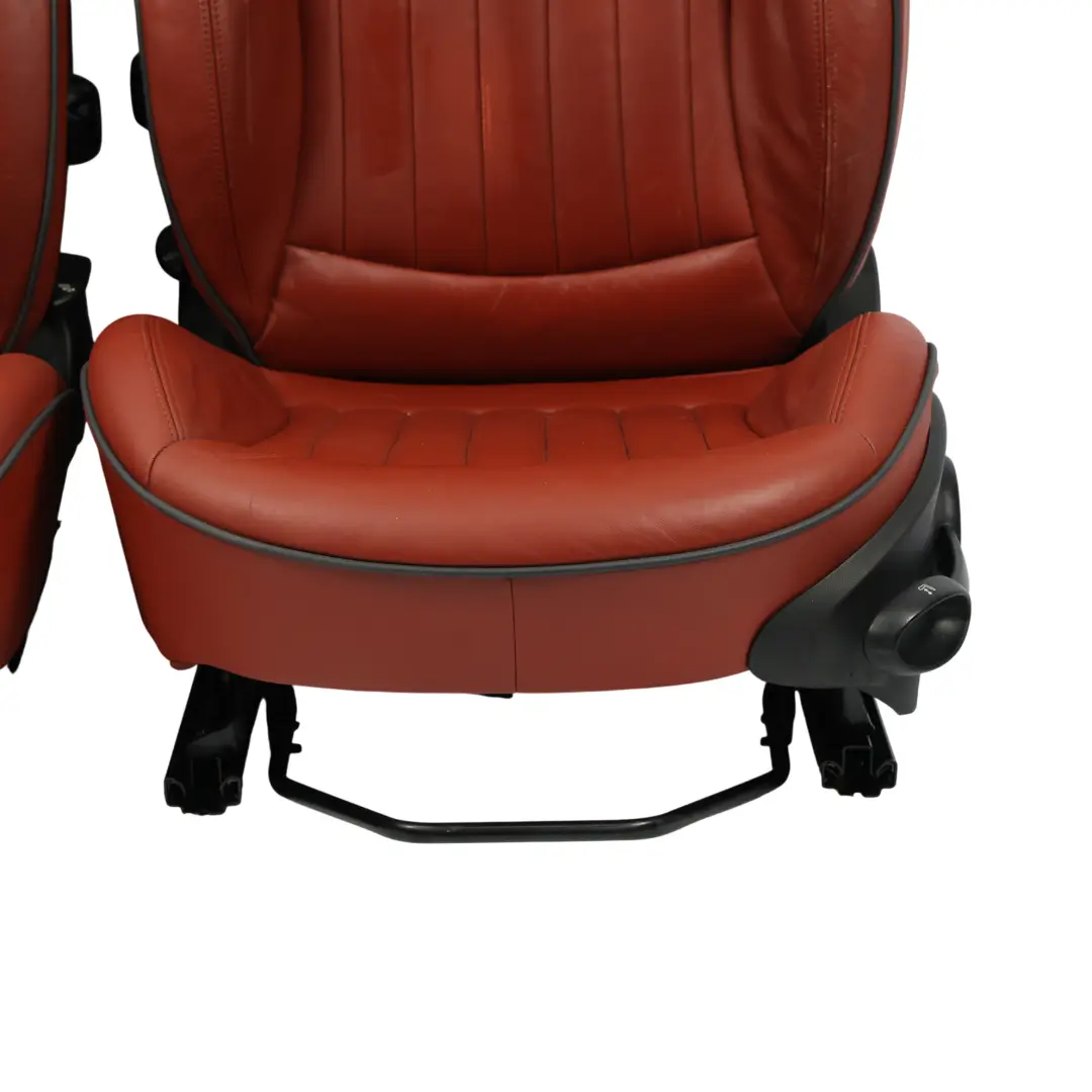 Mini R56 Seats Heated Sport Lounge Redwood Red Interior Leather Front Rear Seat - SKU R56-SPORTS-FULL-LEATHER-RED-SEATS - Part number 7229613