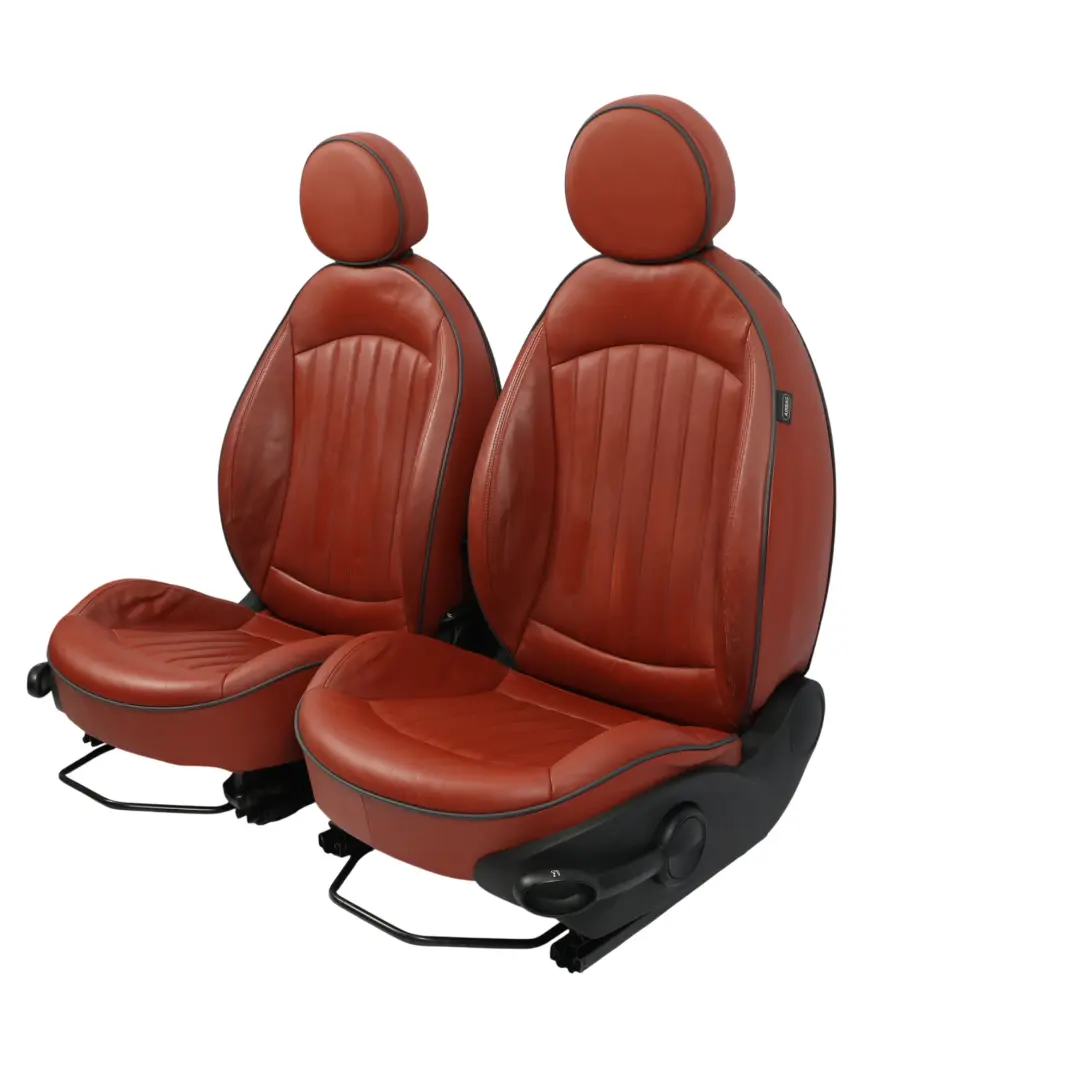 Mini R56 Seats Heated Sport Lounge Redwood Red Interior Leather Front Rear Seat - SKU R56-SPORTS-FULL-LEATHER-RED-SEATS - Part number 7229613