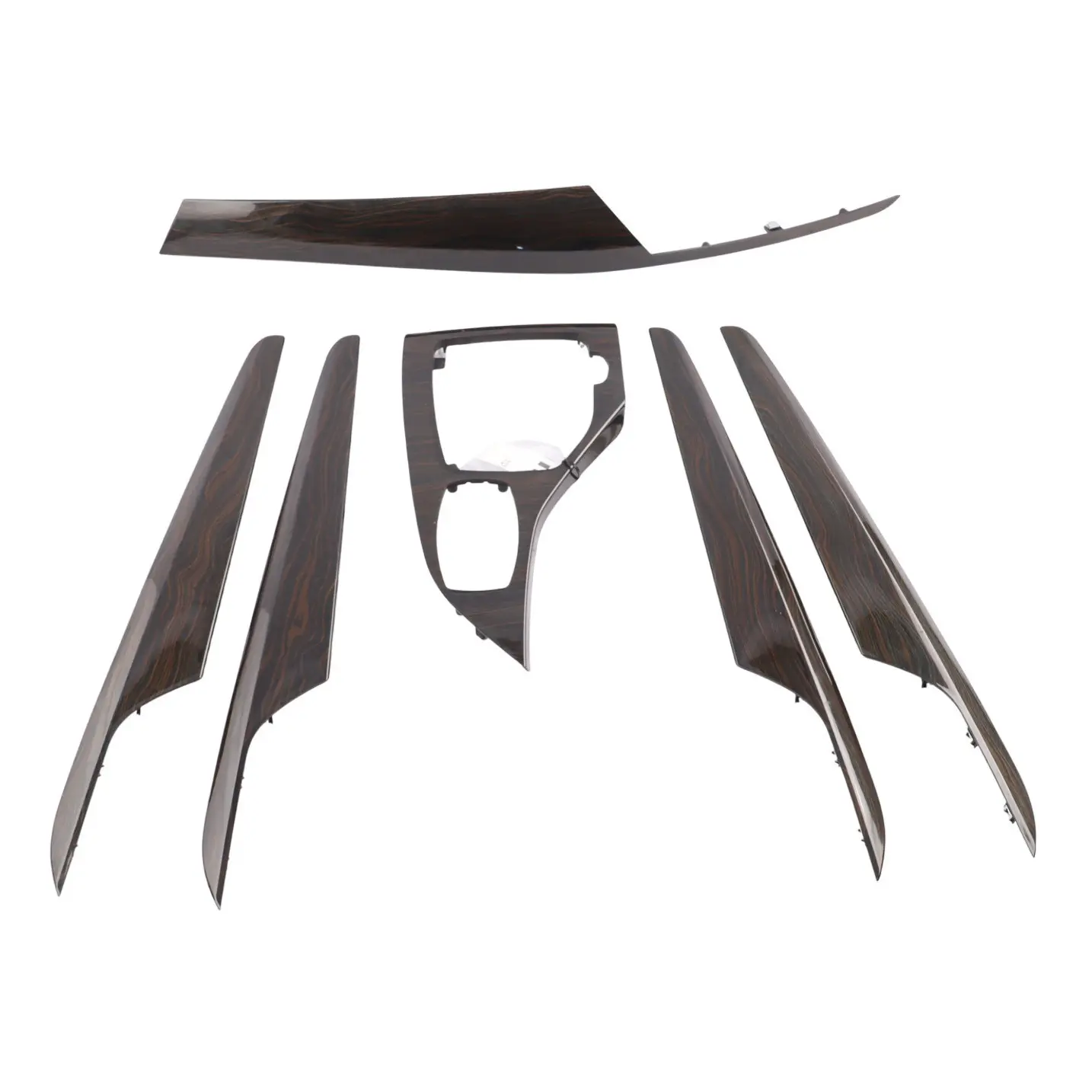 BMW X1 E84 Dashboard Dash Door Trim Strip Cover Panel Set Fineline Wave Wood