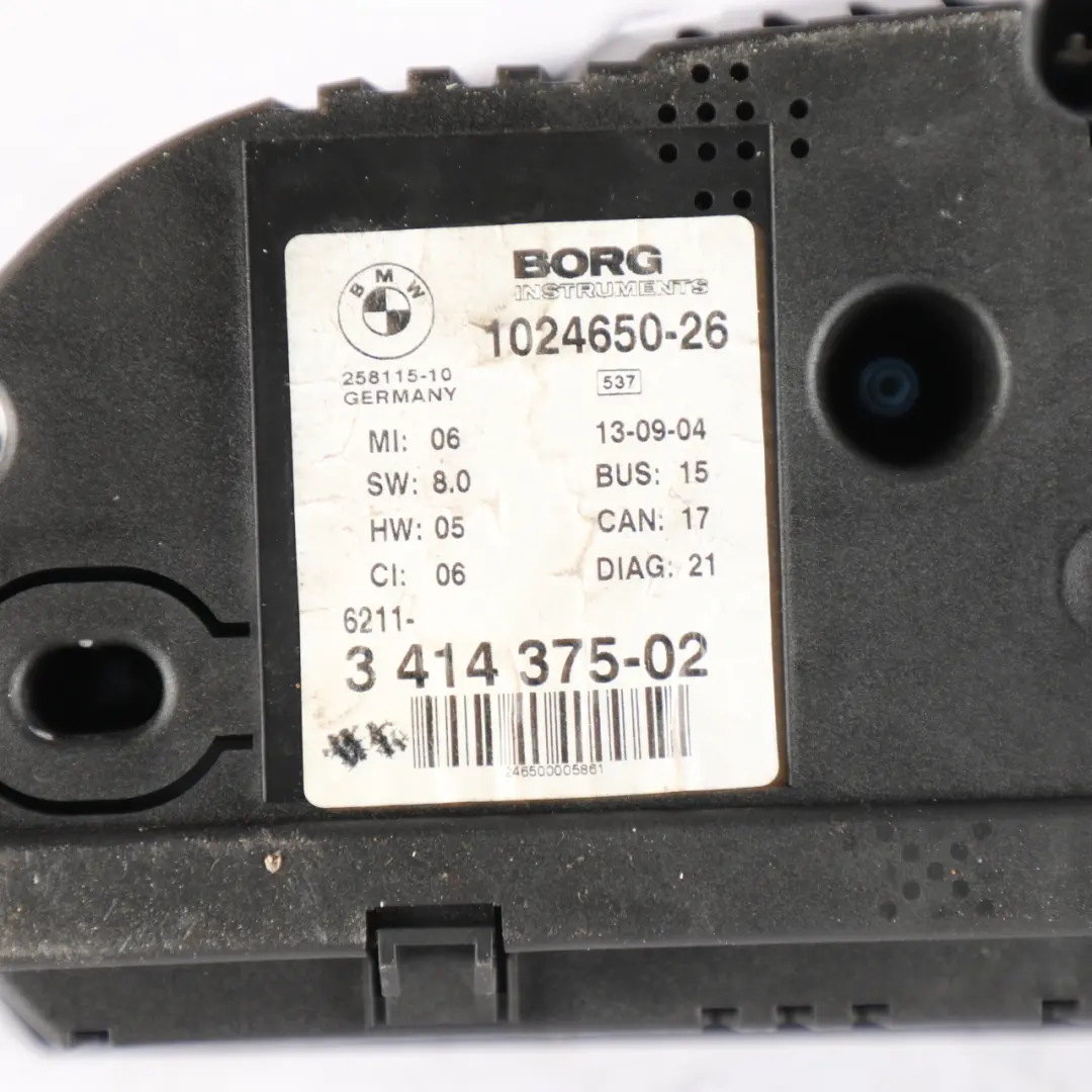 BMW X3 Series E83 Instrument Cluster Speedo Clocks Petrol Automatic - SKU RHD-3414375 - Part number 3414375