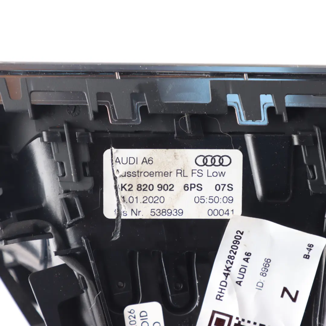 Audi A6 C8 Driver Side Vent Airvent Dashboard Grille Right O/S - SKU RHD-4K2820902 - Part number 4K2820902