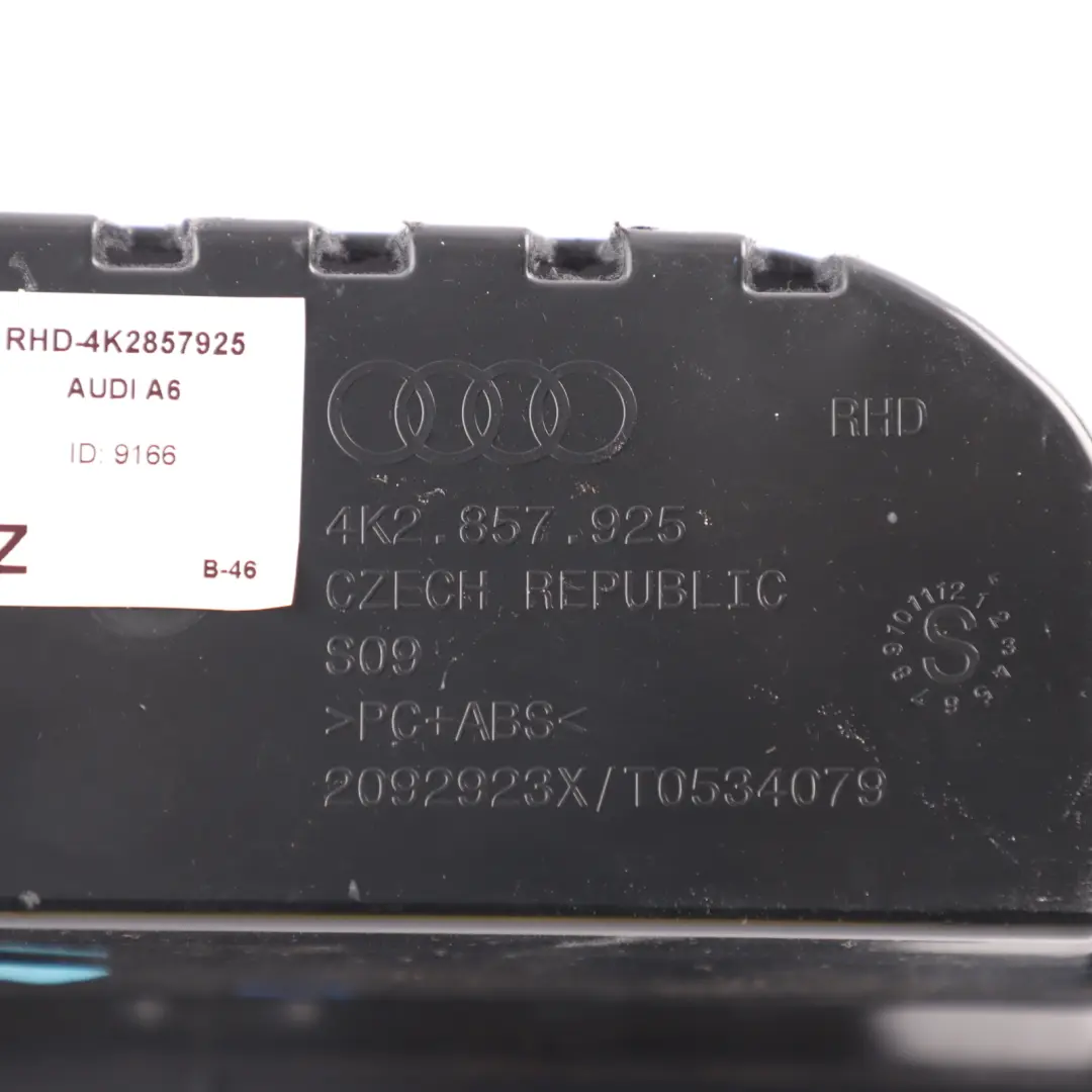 Audi A6 C8 Dashboard Tray Storage Compartment Driver Side Right O/S - SKU RHD-4K2857925 - Part number 4K2857925