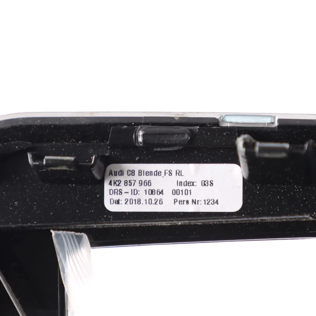 Audi A6 C8 Dashboard Control Switch Panel Surround Cover Trim Black - SKU RHD-4K2857966 - Part number 4K2857966