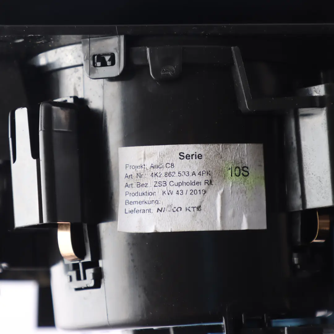 Centre Console Cup Holder Insert Trim Cover Panel to Audi A6 C8 with Part number 4K2862533A Audi A6 C8 Centre Console Cup Holder Insert Trim Cover Panel - SKU RHD-4K2862533A - Part number 4K2862533A