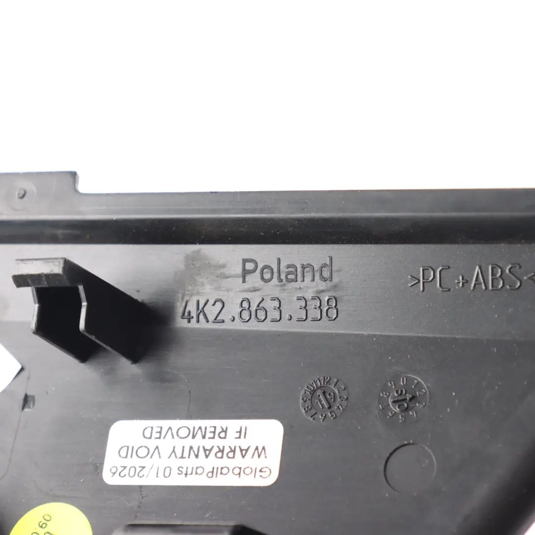 Dashboard Centre Console Lower Trim Cover Right O/S to Audi A6 C8 with Part number 4K2863338 Audi A6 C8 Dashboard Centre Console Lower Trim Cover Right O/S - SKU RHD-4K2863338 - Part number 4K2863338