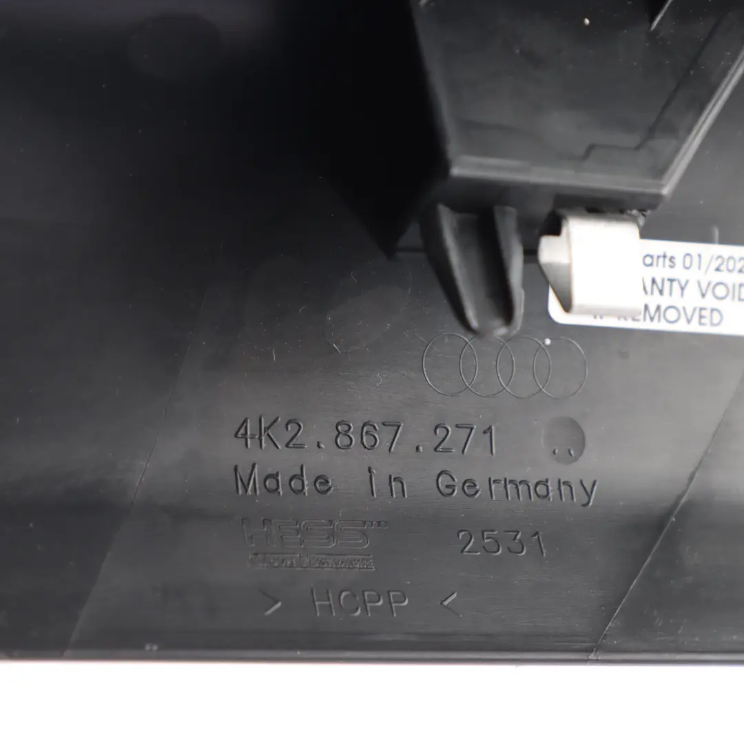 A-Pillar Trim Cover Panel Moulding Strip Lower Left N/S to Audi A6 C8 with Part number 4K2867271 Audi A6 C8 A-Pillar Trim Cover Panel Moulding Strip Lower Left N/S - SKU RHD-4K2867271 - Part number 4K2867271