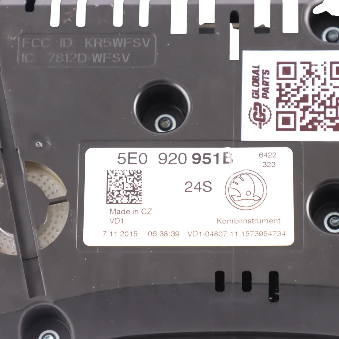 2016 2.0 TDI CRMB Diesel Combi Instrument Speedo to Skoda Octavia 5e with Part number 5E0920951B Skoda Octavia 5e 2016 2.0 TDI CRMB Diesel Combi Instrument Speedo - SKU RHD-5E0920951B - Part number 5E0920951B