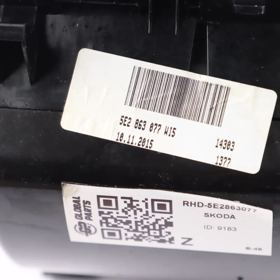 Skoda Octavia 5E Center Console Storage Stowage Front Ashtray - SKU RHD-5E2863077 - Part number 5E2863077