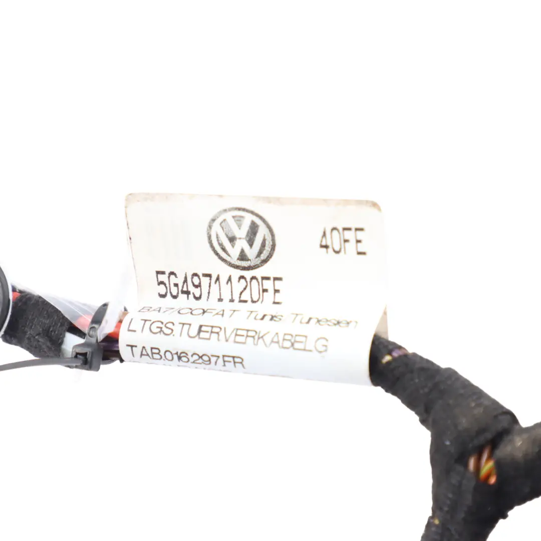 Volkswagen Golf 5G Front Left N/S Door Wiring Harness Loom - SKU RHD-5G4971120FK - Part number 5G4971120FK