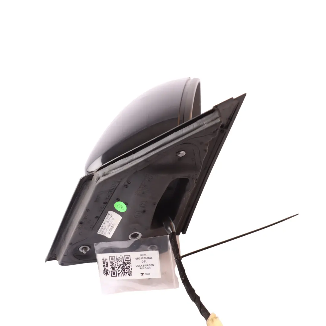 Volkswagen Polo 6R Side Wing Mirror Right O/S Deep Black Pearl - SKU RHD-6R2857508D-DBL - Part number 6R2857508D