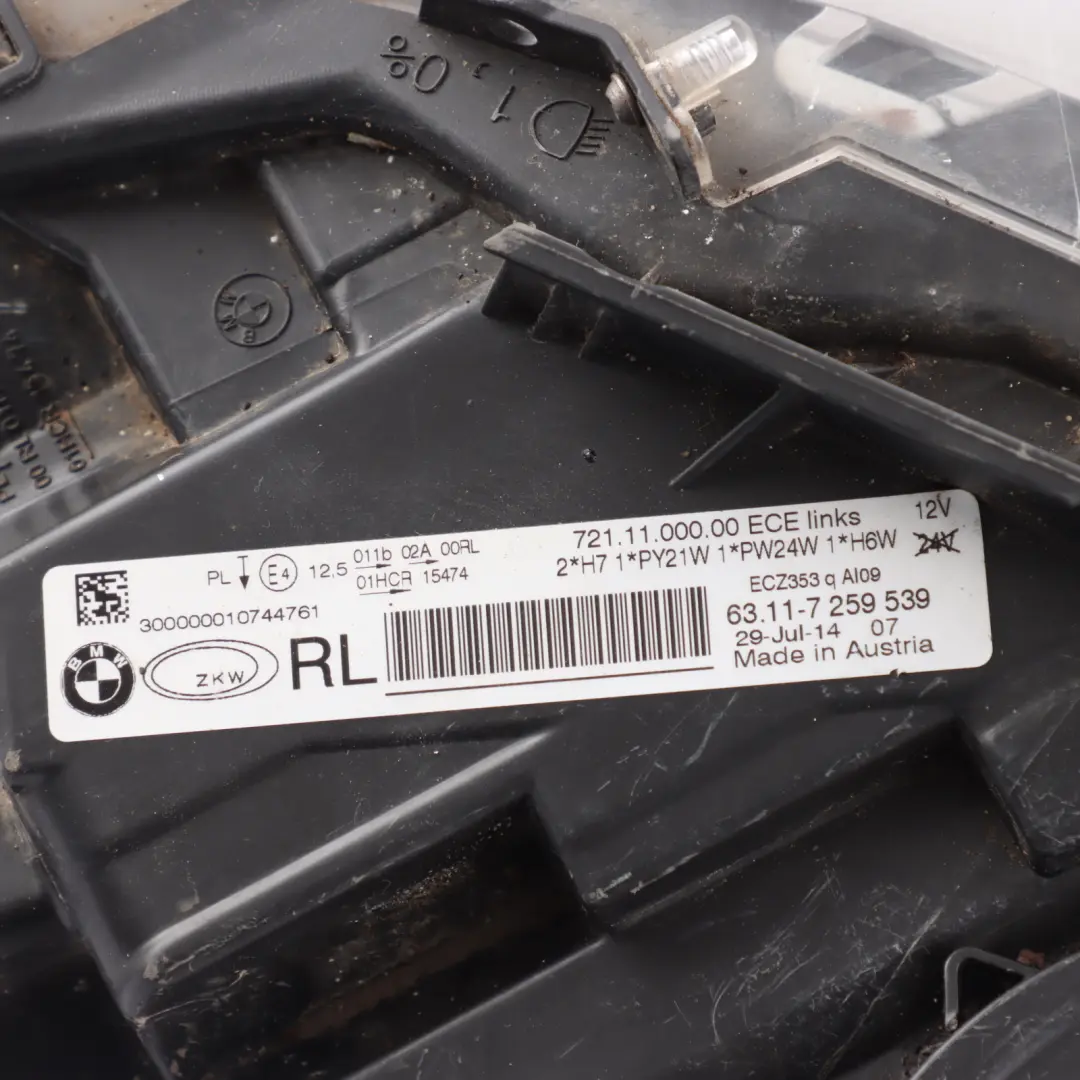 Headlamp BMW F30 F31 Headlight Light Lamp Front Left N/S to with Part number 7259539 Headlamp BMW F30 F31 Headlight Light Lamp Front Left N/S - SKU RHD-7259539-2 - Part number 7259539