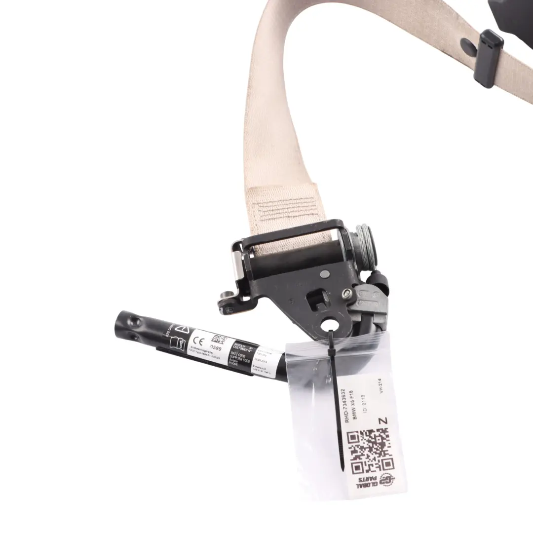 BMW X5 F15 Upper Seatbelt Front Right O/S - SKU RHD-7343632 - Part number 7343632