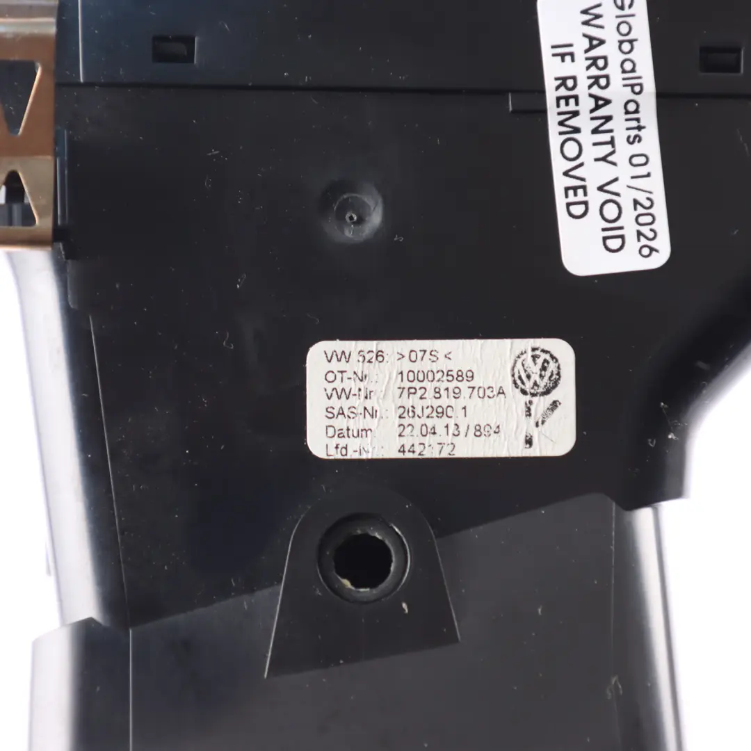 VW Volkswagen Touareg 7P Air Vent Dashboard Dash Centre Nozzle 5K0819743 - SKU RHD-7P2819703A - Part number 7P2819703A