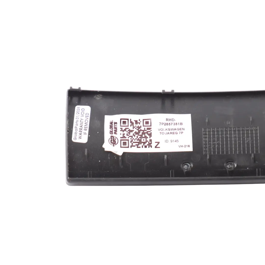 Volkswagen Touareg 7P Centre Console Storage Flap Cover Aluminium - SKU RHD-7P2857351B - Part number 7P2857351B
