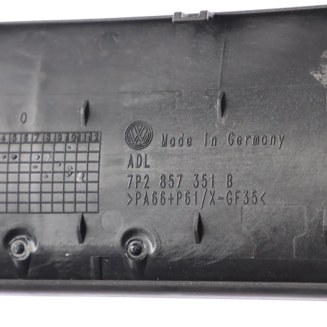 Volkswagen Touareg 7P Centre Console Storage Flap Cover Aluminium - SKU RHD-7P2857351B - Part number 7P2857351B