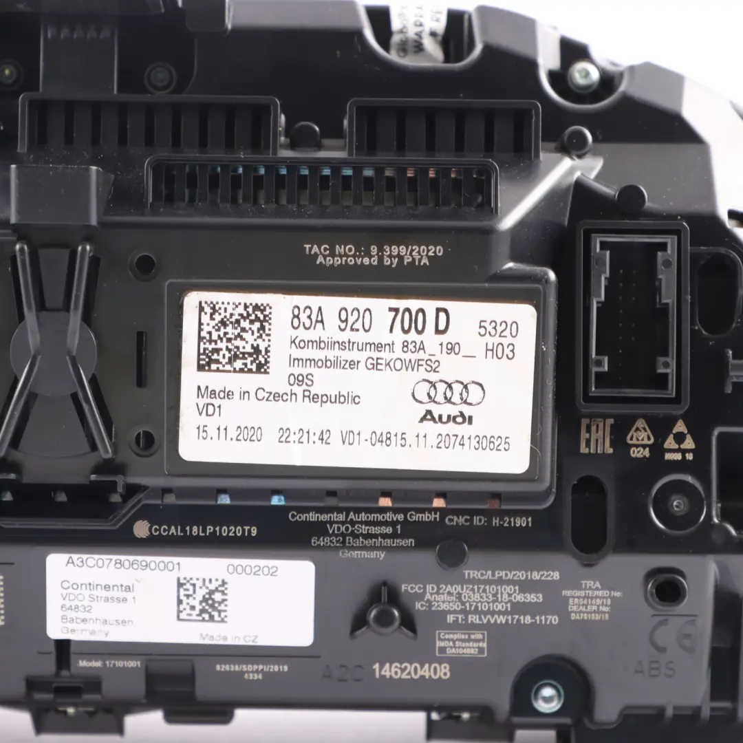 RSQ3 F3 Virtual Instrument Cluster Clocks Automatic Diesel to Audi Q3 with Part number 83A920700A Audi Q3 RSQ3 F3 Virtual Instrument Cluster Clocks Automatic Diesel - SKU 83A920700A - Part number 83A920700A