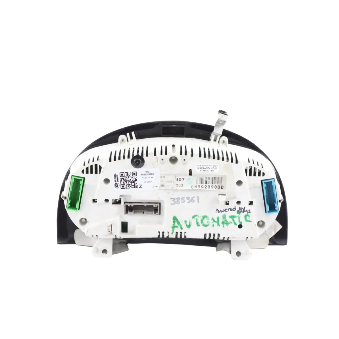 Audi TT 8N Instrument Cluster Speedometer Dash Petrol Automatic - SKU RHD-8N2920980D - Part number 8N2920980D