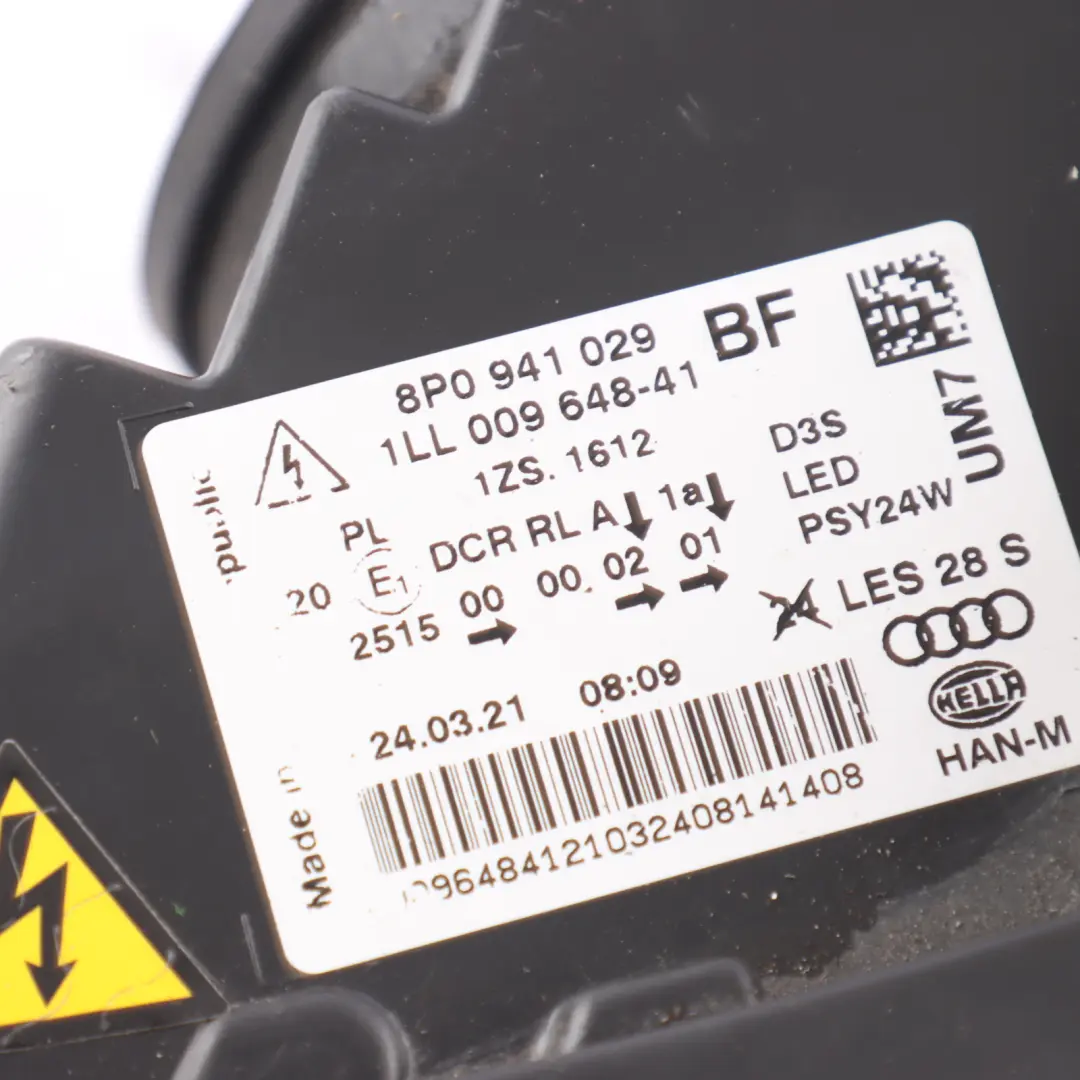Audi A3 S3 RS3 8V Front Head Light Xenon Headlamp Left N/S - SKU RHD-8P0941029BF-3 - Part number 8P0941029BF