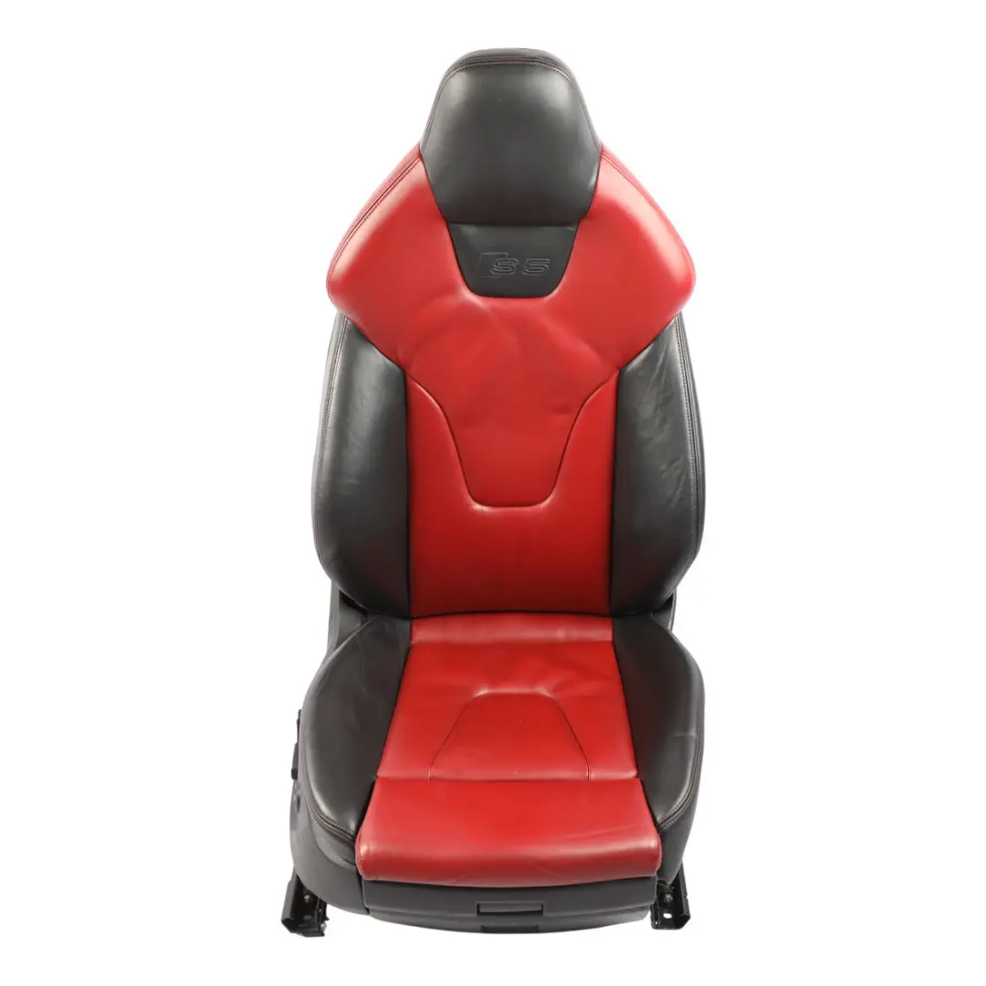 Audi S5 8T Coupe Front Sport Seat Heated Electric Leather Black Red Right O/S - SKU RHD-8T0881806CD-2 - Part number 8T0881806CD