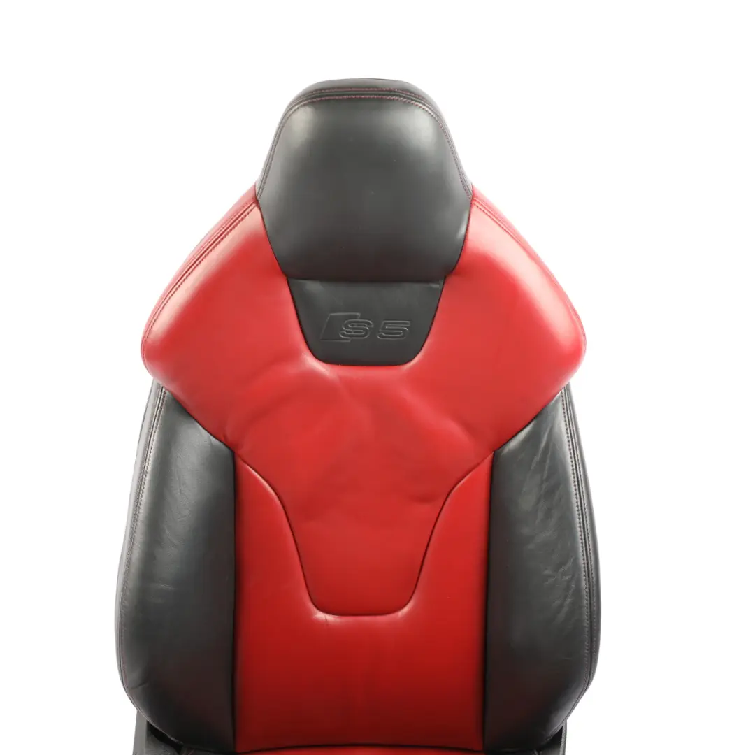 Audi S5 8T Coupe Front Sport Seat Heated Electric Leather Black Red Right O/S - SKU RHD-8T0881806CD-2 - Part number 8T0881806CD