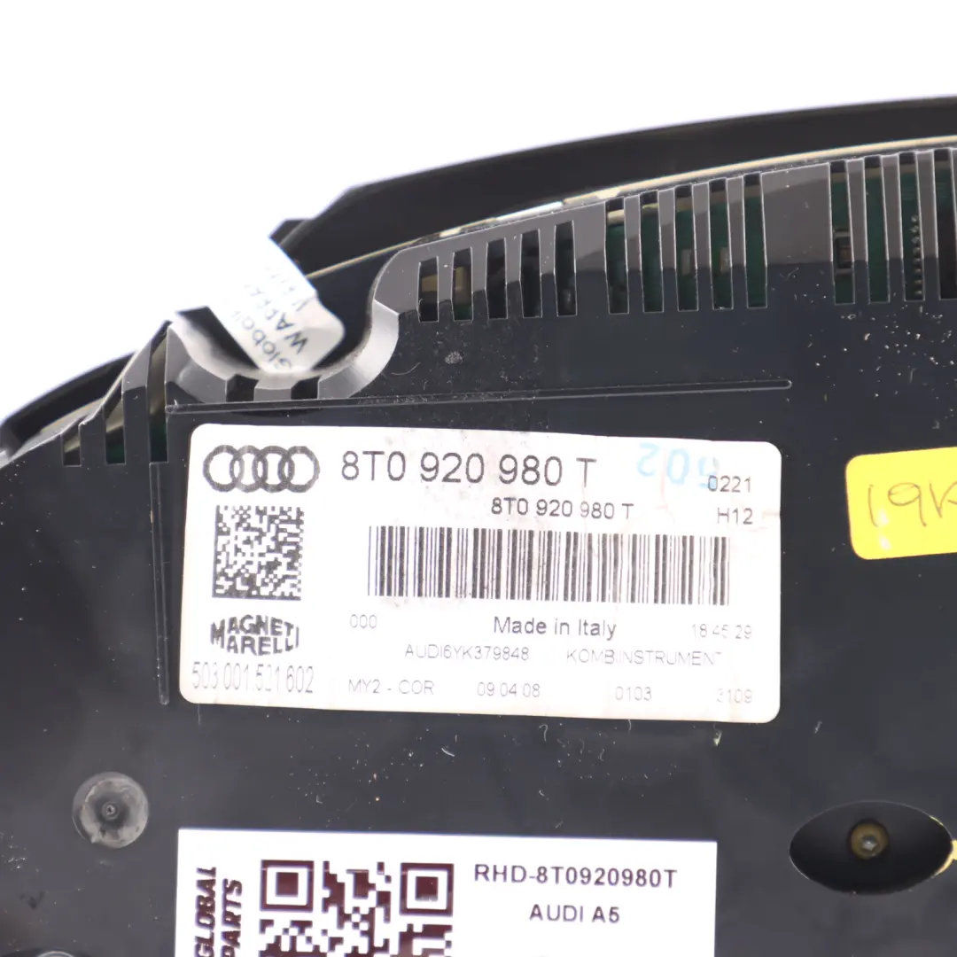 Audi A5 S5 8T Instrument Cluster Speedometer Clocks Petrol Automatic - SKU RHD-8T0920980T - Part number 8T0920980T