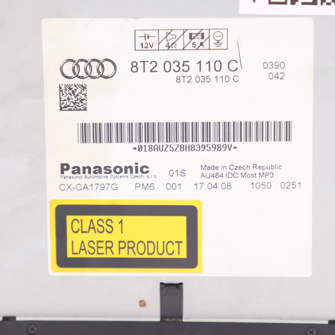 Audi A4 B8 Disc CD Changer Player Reader System ESP Switch - SKU RHD-8T2035110C - Part number 8T2035110C