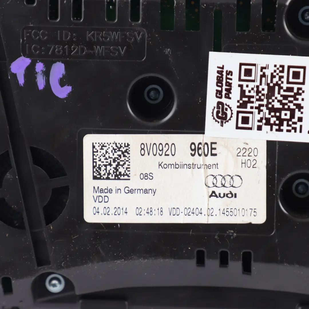 Instrument Cluster Speedo Clocks Meter Diesel Automatic to Audi A3 8V with Part number 8V0920960E Audi A3 8V Instrument Cluster Speedo Clocks Meter Diesel Automatic - SKU RHD-8V0920960E - Part number 8V0920960E