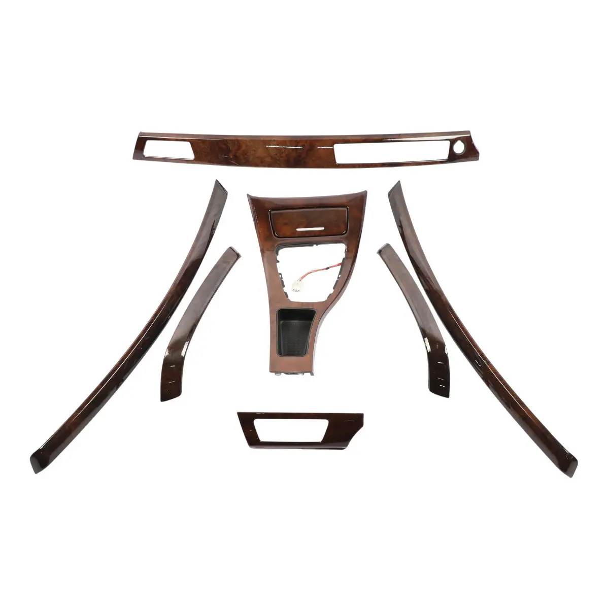 BMW 3 Series 1 E93 LCI Set Trim Console Dashboard Strip Cover Wood Walnut Light