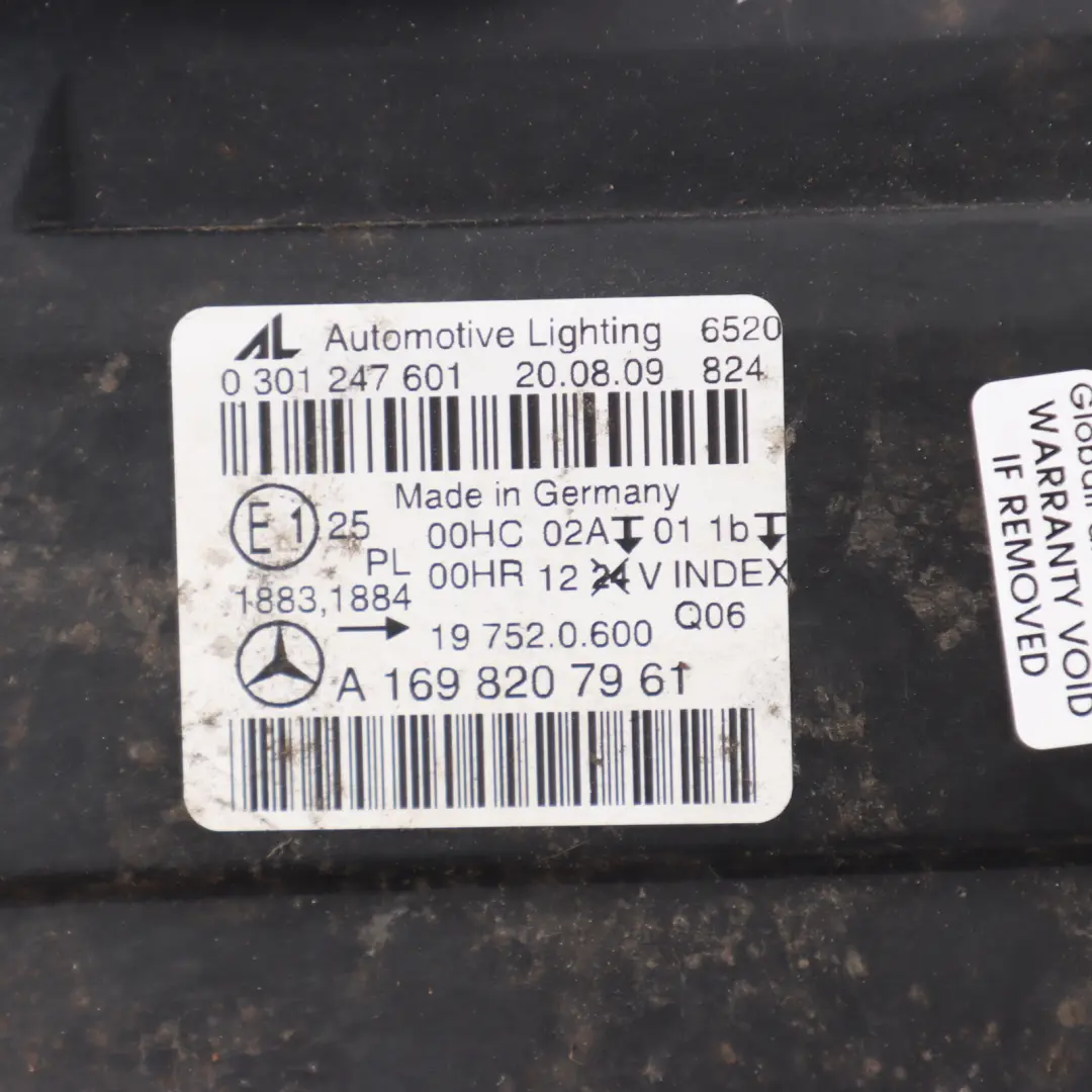 2009 Lamp Unit Headlight Front Passenger Left N/S to Mercedes W245 with Part number A1698207961 Mercedes W245 2009 Lamp Unit Headlight Front Passenger Left N/S - SKU RHD-A1698207961-2 - Part number A1698207961