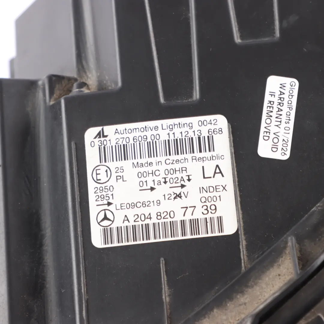 Mercedes W204 Headlamp Headlight Lamp Light Front Left N/S - SKU RHD-A2048207739 - Part number A2048207739
