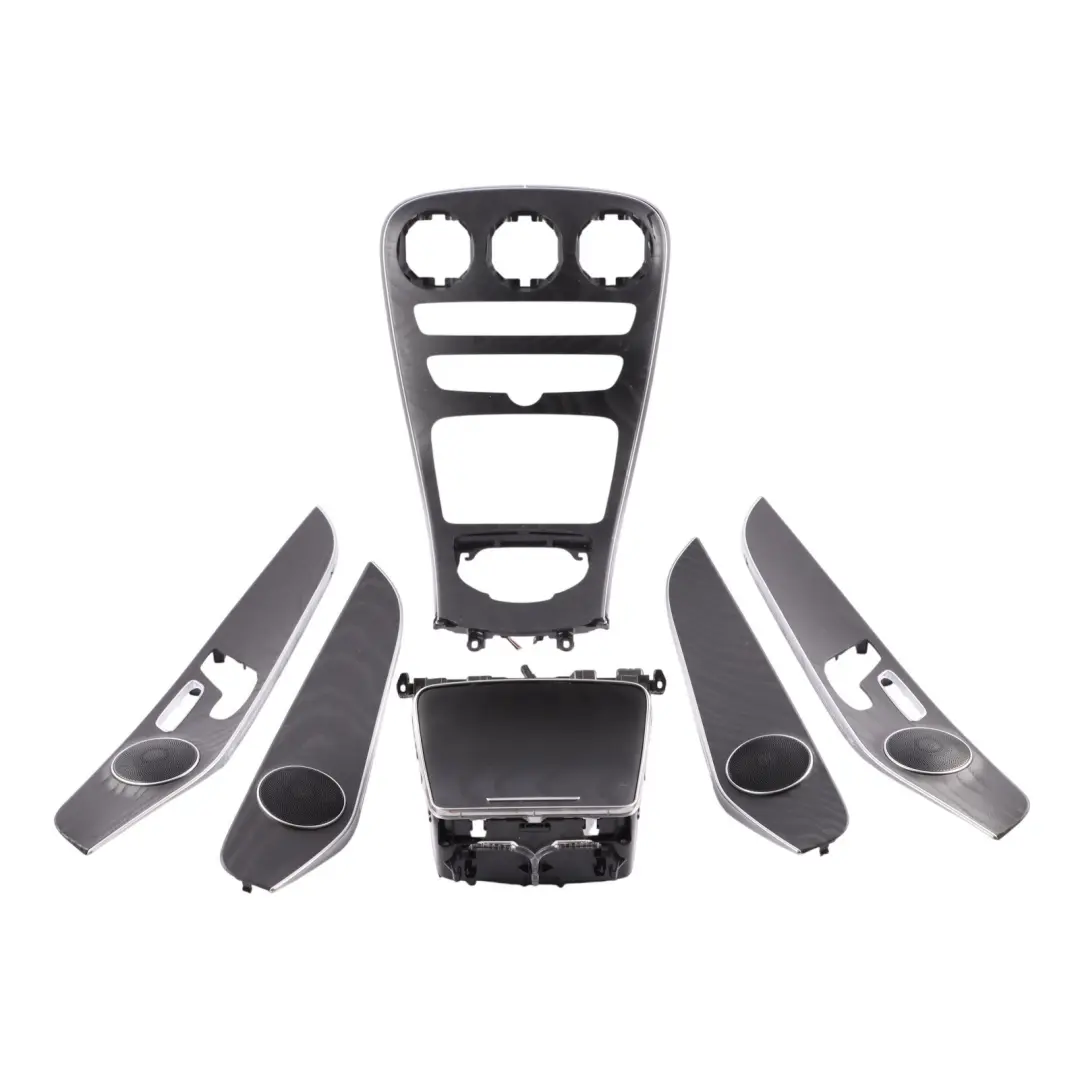 Centre Console Strip Ash Tray Door Trim Cover Set Black Ash Wood to Mercedes W205 with Part number A2056809504 Mercedes W205 Centre Console Strip Ash Tray Door Trim Cover Set Black Ash Wood - SKU RHD-A2056809504-4 - Part number A2056809504